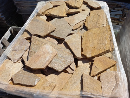 Плитняк златолит жёлтый золотистый для отмостки купить в Кызыле