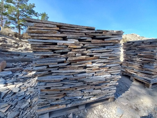 Плитняк златолит серебристый для фасада купить в Кызыле