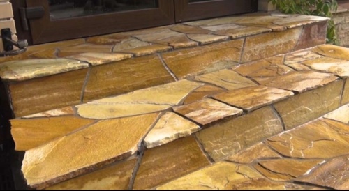 Плитняк златолит жёлтый золотистый для отмостки купить в Кызыле