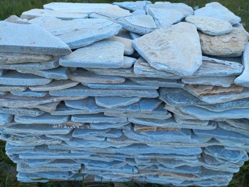 Плитняк златолит зелёный галтованный для цоколя купить в Кызыле